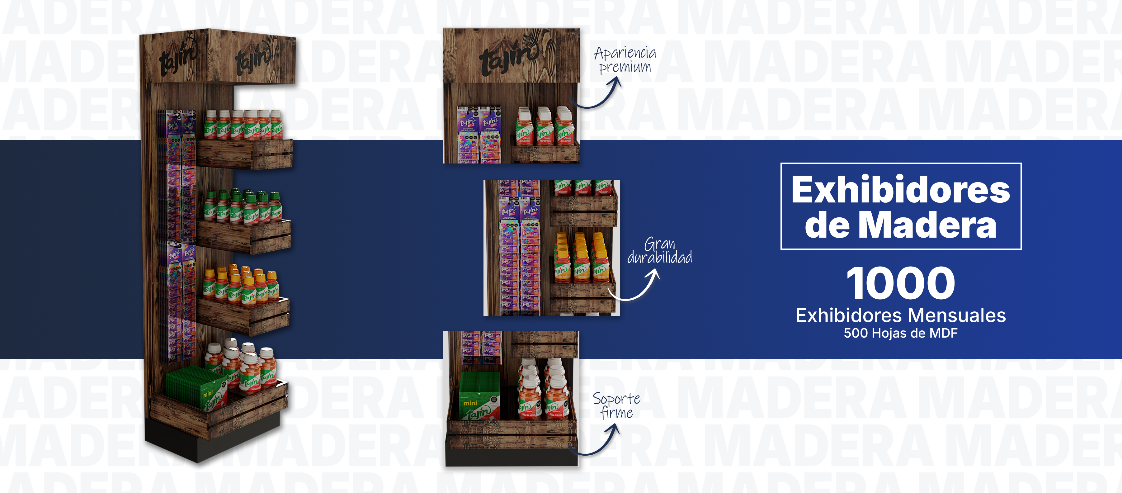 Exhibidores de madera